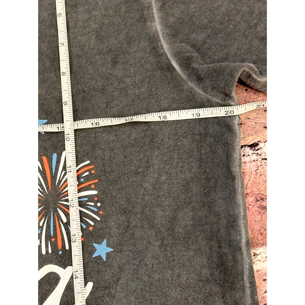 Isaac Morris God Bless America Graphic Tee Charcoal Mineral Wash Large L - Picture 8 of 9